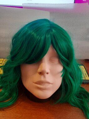 NEW BAG ! Mxayhnajxl Women Wig Short Curly 14 inch Green